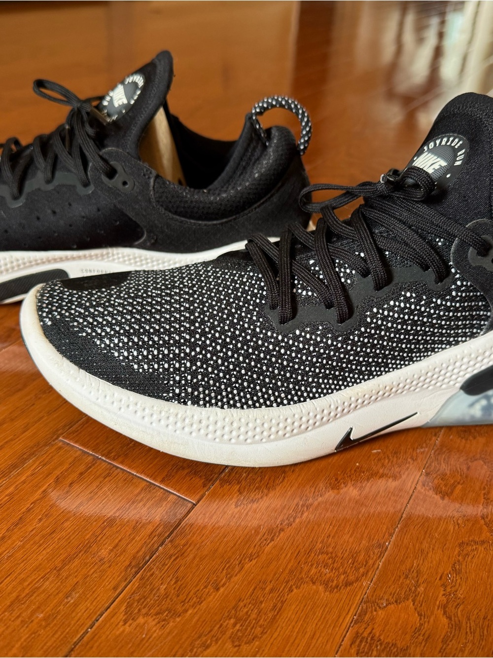 Nike Black and White Knit Running Shoes